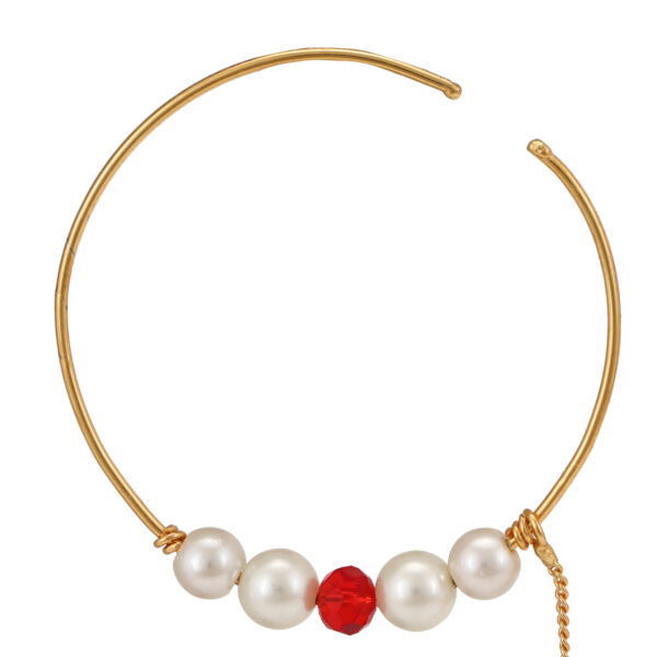 White & Red Beads Noth with Plain Chain - Image 2