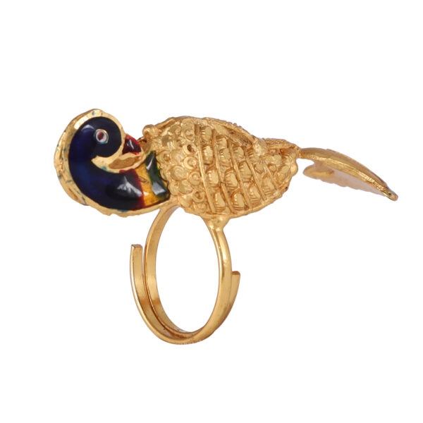 Minakari Peacock Finger Ring - Image 2