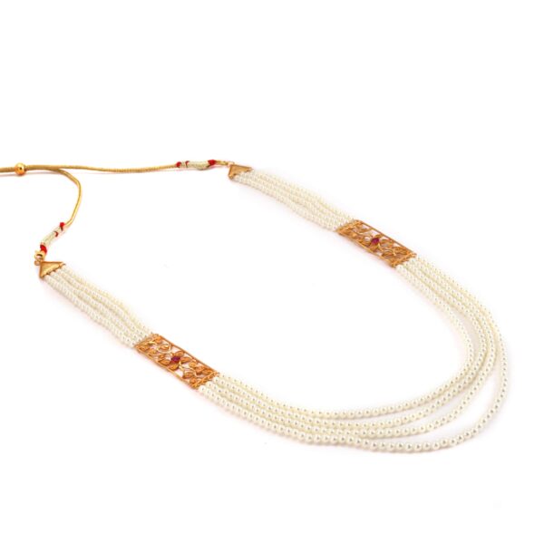 White Beads Long Necklace - Image 2