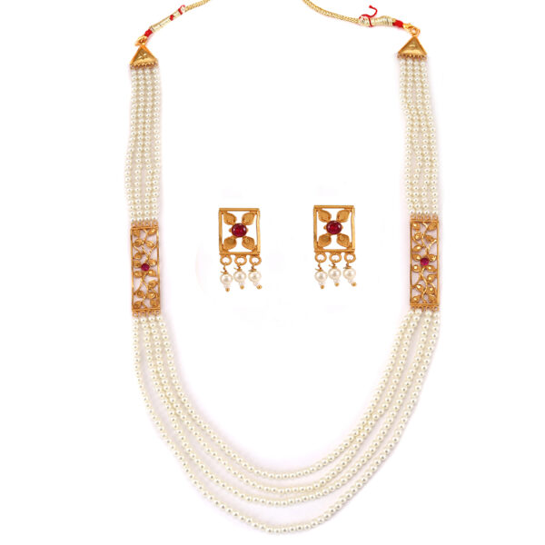 White Beads Long Necklace