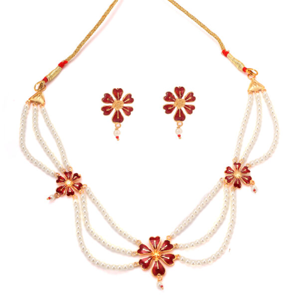 White Beads Minakari Necklace