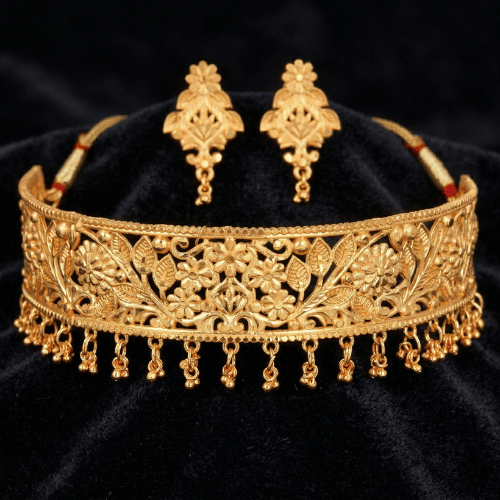 Gold plated bridal choker (MJC007)