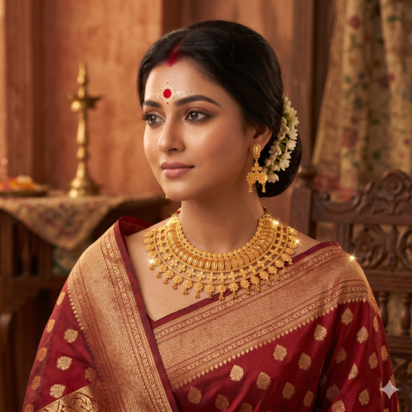 Gold plated bridal necklace