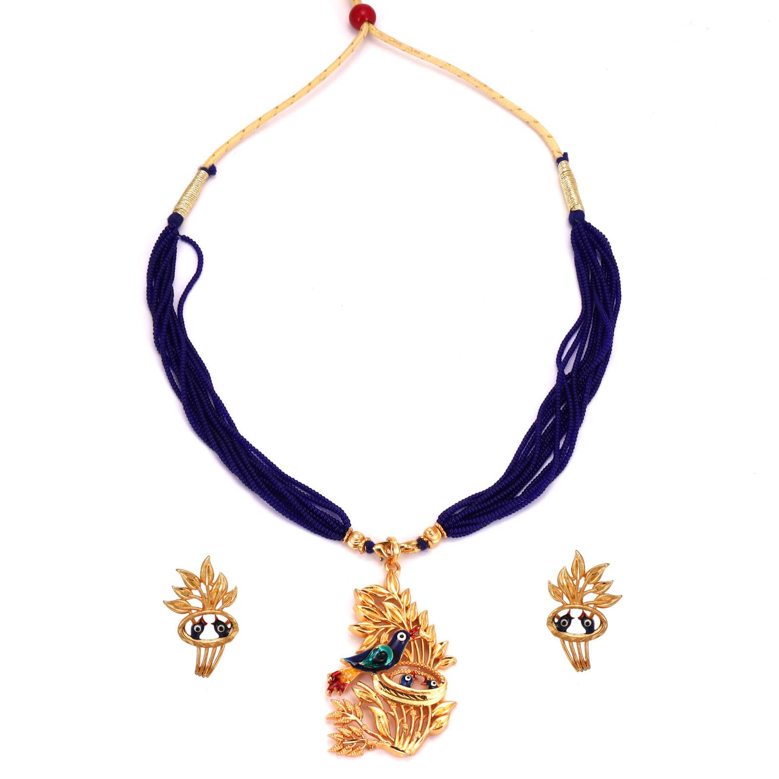 Gold plated minakari pendent set