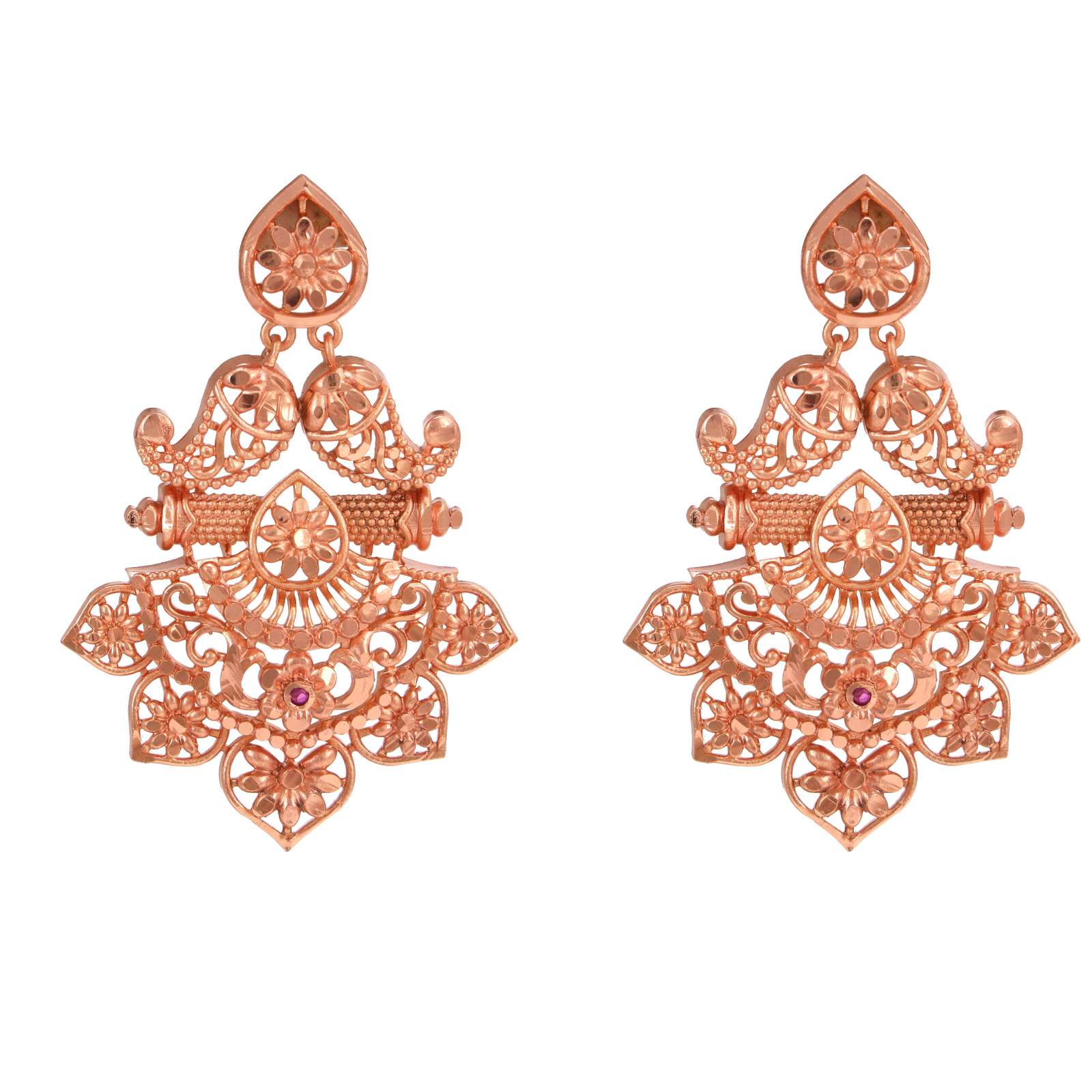 Rose gold plated earring